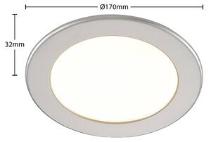 Prios Cadance LED recessed light, silver, 17 cm