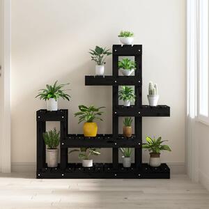 Plant Stand Black 92x25x97 cm Solid Wood Pine