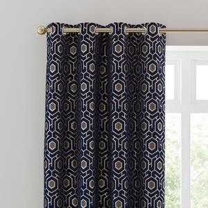 Geo Cut Velvet Eyelet Curtains