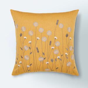 Scandi Floral Ochre Cushion Cover