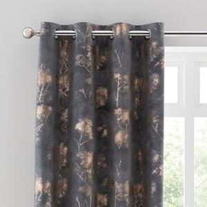 Velour Trees Eyelet Curtains