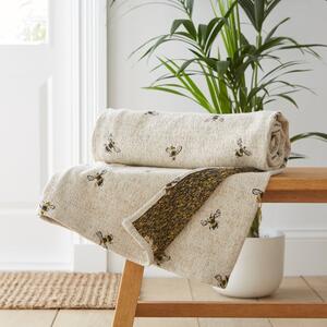 Bee Jaquard Throw Blanket Natural