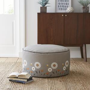 Scandi Print Grey Pouffe