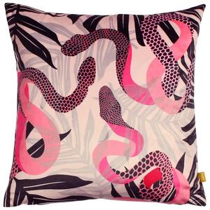 Furn. Serpentine Black Square Velvet Cushion