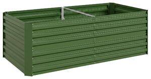 Outsunny Rectangular Garden Beds with Multi-reinforced Rods, Galvanised Steel Outdoor Planters, 180 x 90 x 59 cm, Green Aosom UK