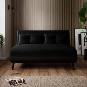 Phoebe Velvet Double Sofa Bed Black