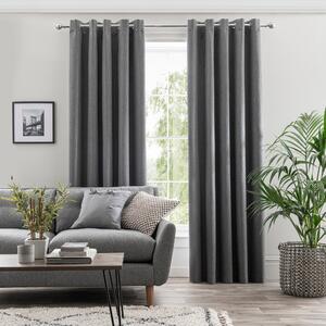 Touch of Linen Ultra Blackout Eyelet Curtains