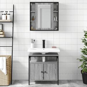 Brussels Wooden 2 Piece Bathroom Furniture Set In Grey Sonoma