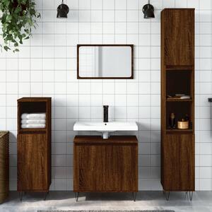 Peoria Wooden 3 Piece Bathroom Furniture Set In Brown Oak