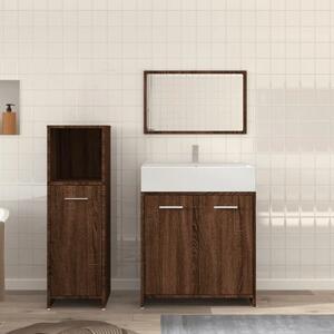 Pecos Wooden 3 Piece Bathroom Furniture With Mirror In Dark Brown