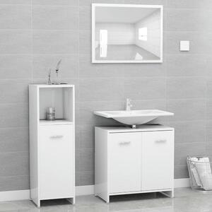 Pecos Wooden 3 Piece Bathroom Furniture With Mirror In White