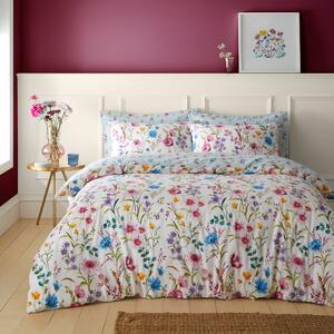 Foxley Ditsy Floral Brushed Cotton Duvet Cover and Pillowcase Set White