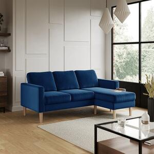 Jacob Velvet Reversible Small Corner Chaise Sofa