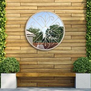 Summer Orchid Round Indoor Outdoor Wall Mirror