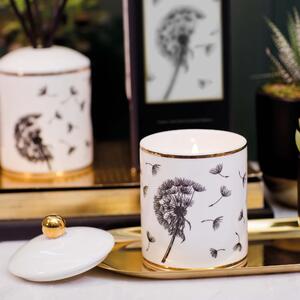 Stoneglow Keepsake Make A Wish Ceramic Candle Black and white