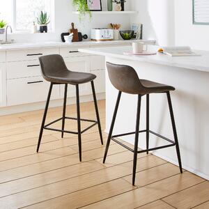 Jayden Counter Height Bar Stool, Faux Leather Grey