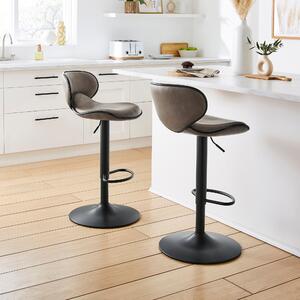 Donte Adjustable Height Swivel Bar Stool Charcoal