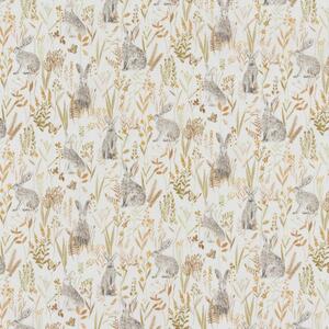 By the Metre Wild Rabbit Oil Cloth Natural