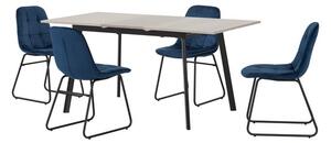 Avery Rectangular Extendable Dining Table with 4 Lukas Chairs