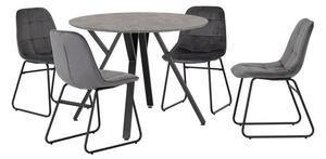 Athens 4 Seater Round Dining Table with 4 Lukas Chairs
