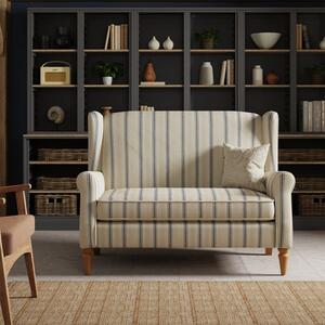 Oswald Pinstripe Compact 2 Seater Sofa, Folkstone Blue