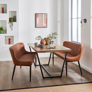 Montreal 2 Seater Dining Bench, Faux Leather, 133cm