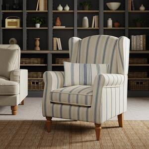 Oswald Pinstripe Wingback Armchair