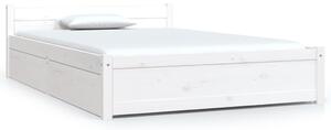 Bed Frame with Drawers White 120x190 cm Small Double