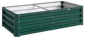 Outsunny Raised Beds for Garden, Galvanized Outdoor Planters, for Herbs and Vegetables, Use for Patio, Backyard, Balcony, Green Aosom UK