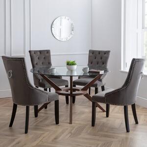 Chelsea 6 Seater Round Glass Top Dining Table