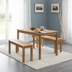 Coxmoor 2 Seater Dining Bench, Solid Oak, 90cm