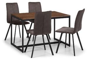 Tribeca Rectangular Dining Table with 4 Monroe Chairs, Brown