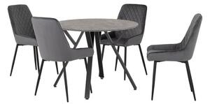 Athens Round Dining Table with 4 Avery Chairs