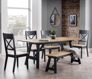 Hockley 6 Seater Rectangular Dining Table, Natural & Black