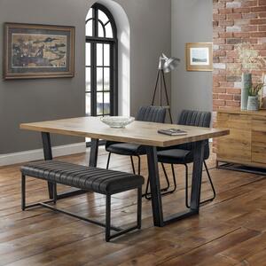 Soho 2 Seater Dining Bench, Black Faux Leather, 121cm