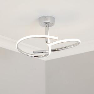 Cortez 2 Arm LED Chrome Semi Flush Ceiling Light