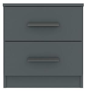 Norland 2 Drawer Bedside Table, Graphite Grey