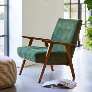 Arkin Velvet Wooden Frame Accent Chair - Moss Green Green