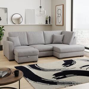 Carson Soft Texture Right Hand Facing U-Shaped Sofa with Detachable Footstool