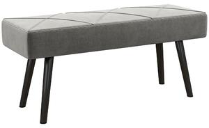 HOMCOM End of Bed Bench with X-Shape Design and Steel Legs, Upholstered Hallway Bench for Bedroom, Grey