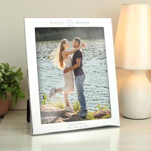 Personalised Always and Forever Silver Photo Frame Silver
