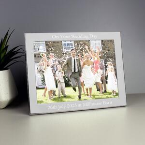 Personalised Landscape Silver Photo Frame Silver