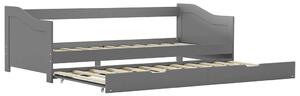 Pull-out Sofa Bed Frame Grey Pinewood 90x200 cm