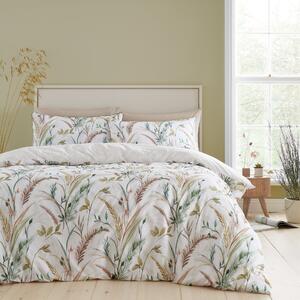 RHS Ornamental Grasses 200 Thread Count Natural Cotton Reversible Duvet Cover and Pillowcase Set Natural