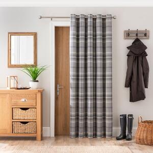 Highland Check Eyelet Door Curtains