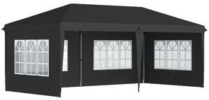 Outsunny 3 x 6m Gazebo Lightweight with Carry Bag, Height Adjustable Marquee Party Tent, Accessories Included, Black Aosom UK