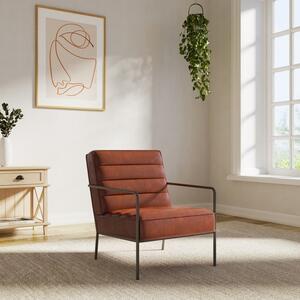 Bookham Faux Leather Metal Arm Accent Chair