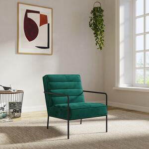 Bookham Velvet Metal Arm Accent Chair