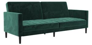 Liam Velvet Clic Clac Green Double Sofa Bed