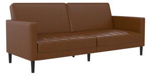 Liam Faux Leather Clic Clac Camel Double Sofa Bed